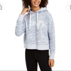 NEW Calvin Klein Performance Camo Zebra Print Hoodie Sweatshirt, Size Medium